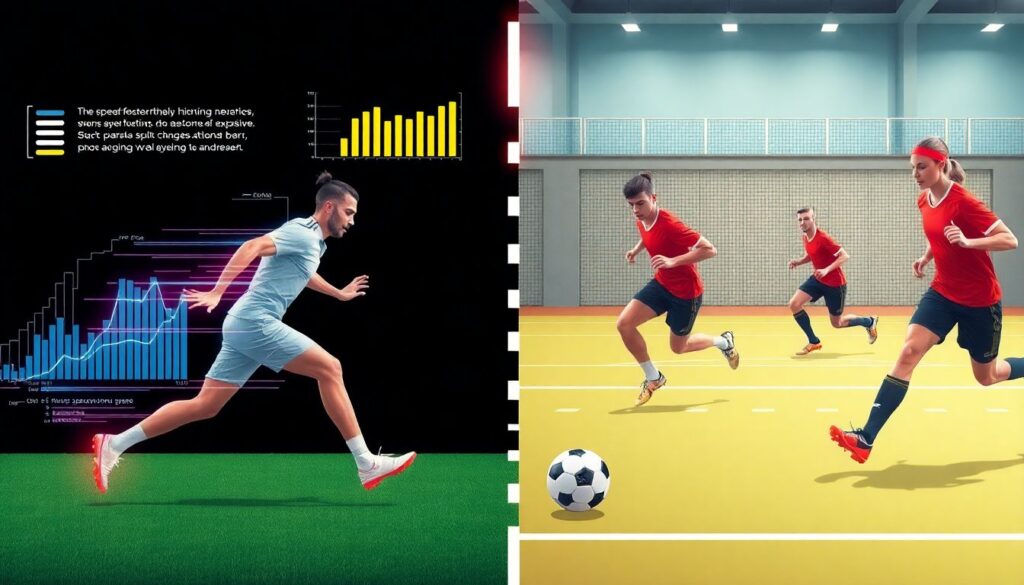 Сравнение форм ганд-бола и футбола в контексте скорости - иллюстрация